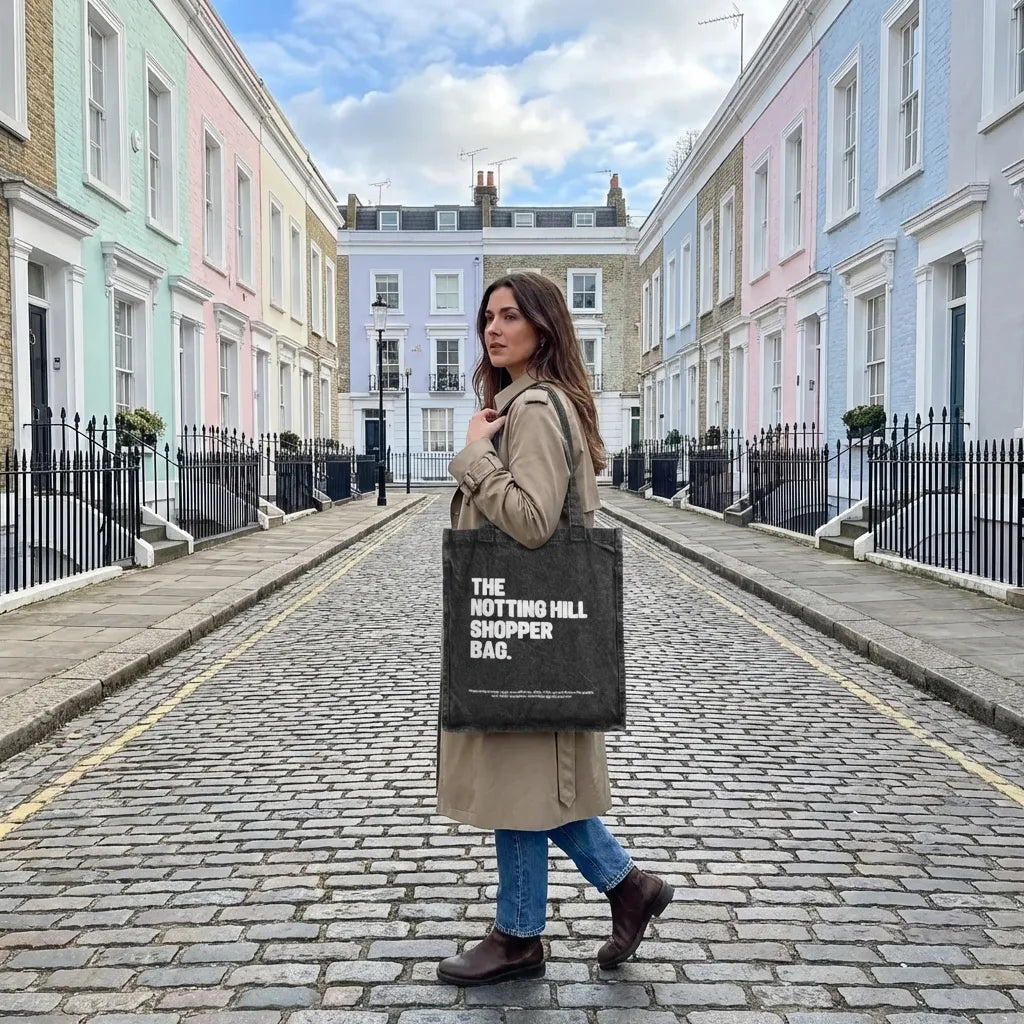 The Notting Hill Vintage Black Denim Shopper Bag