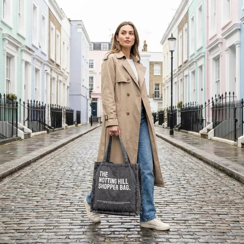The Notting Hill Washed Grey Denim Shopper Bag-zoom-