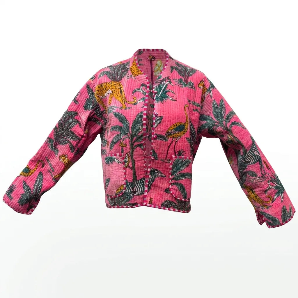 Blush Jungle Quilted Velvet Jacket-zoom-1