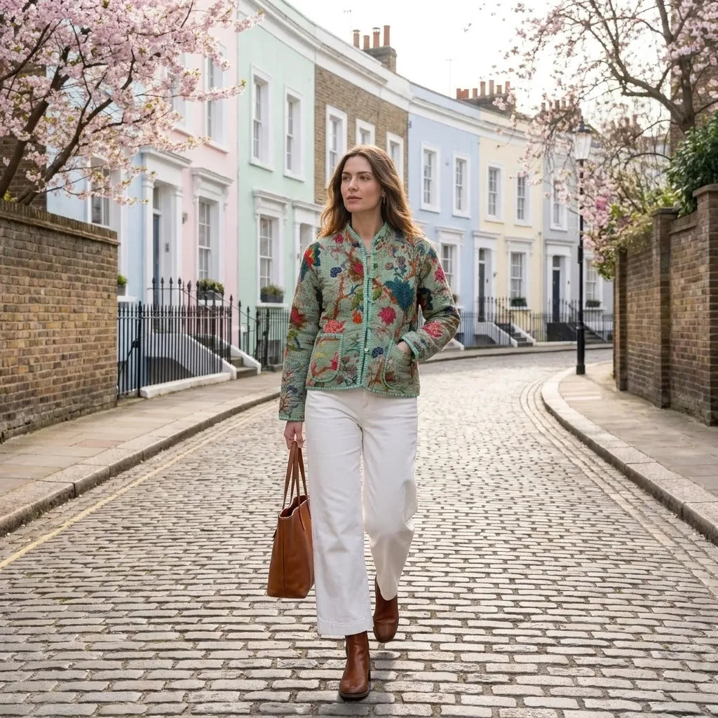 Verdant Bloom Quilted Velvet Jacket-zoom-2