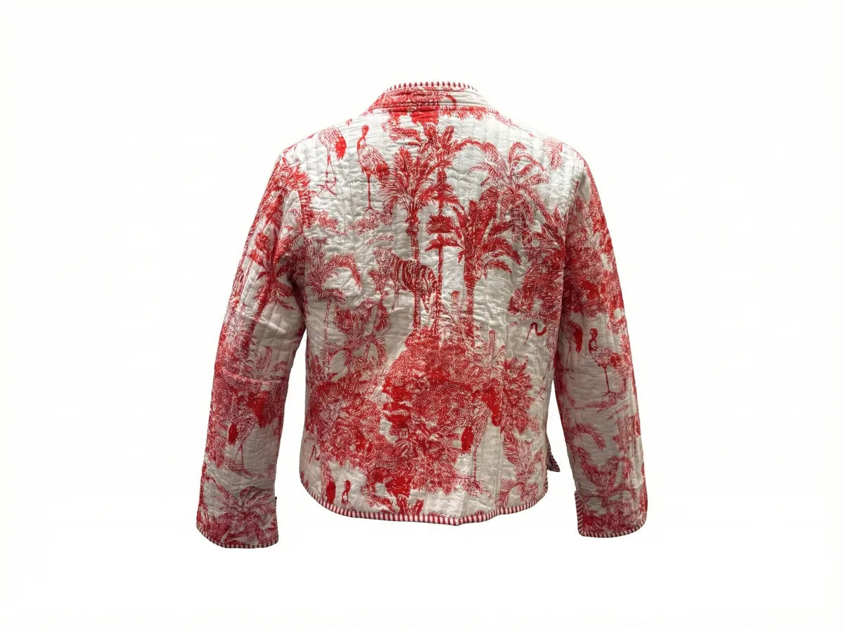 Scarlet Palm Quilted Jacket-2
