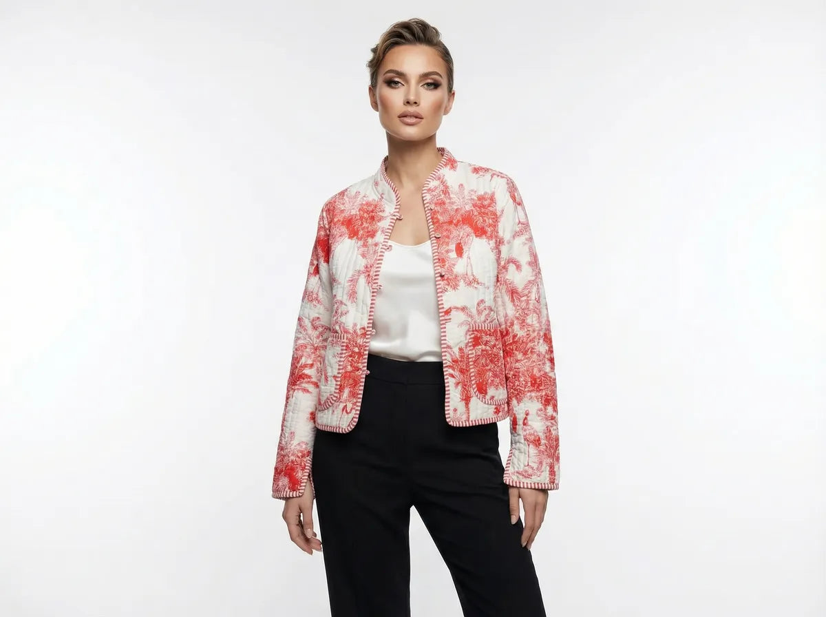 Scarlet Palm Quilted Jacket-zoom-3