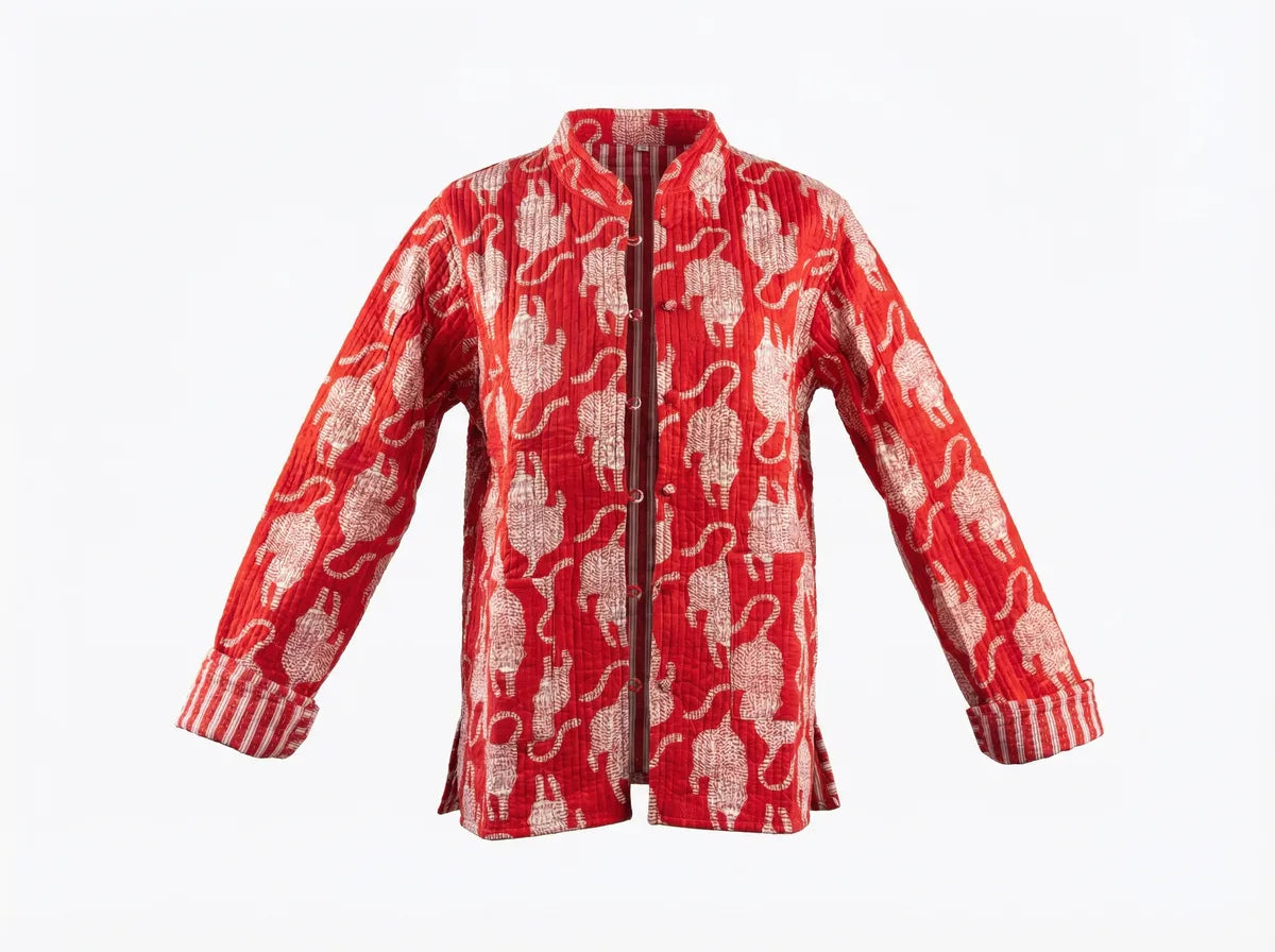 Crimson Safari Quilted Jacket