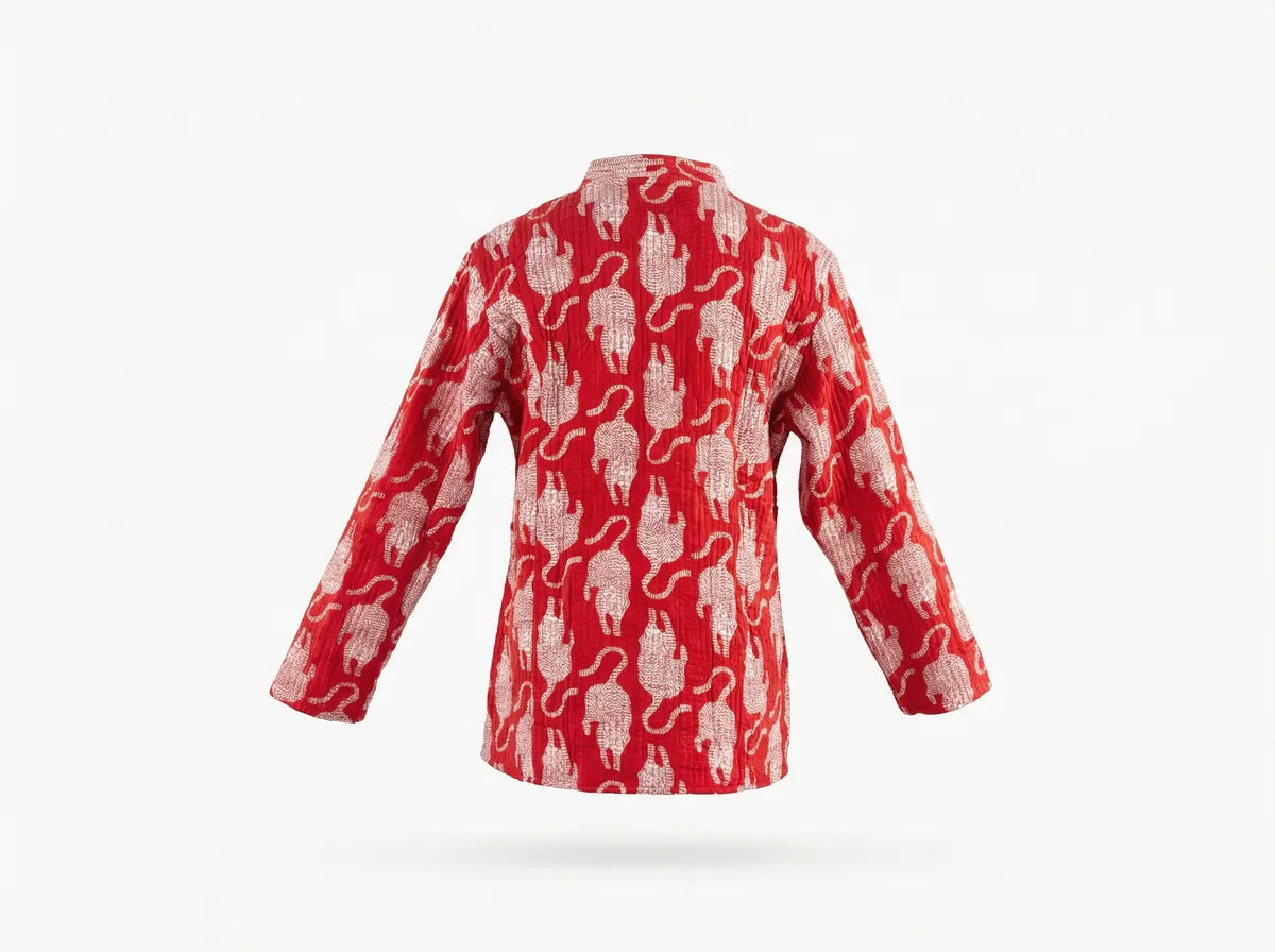 Crimson Safari Quilted Jacket