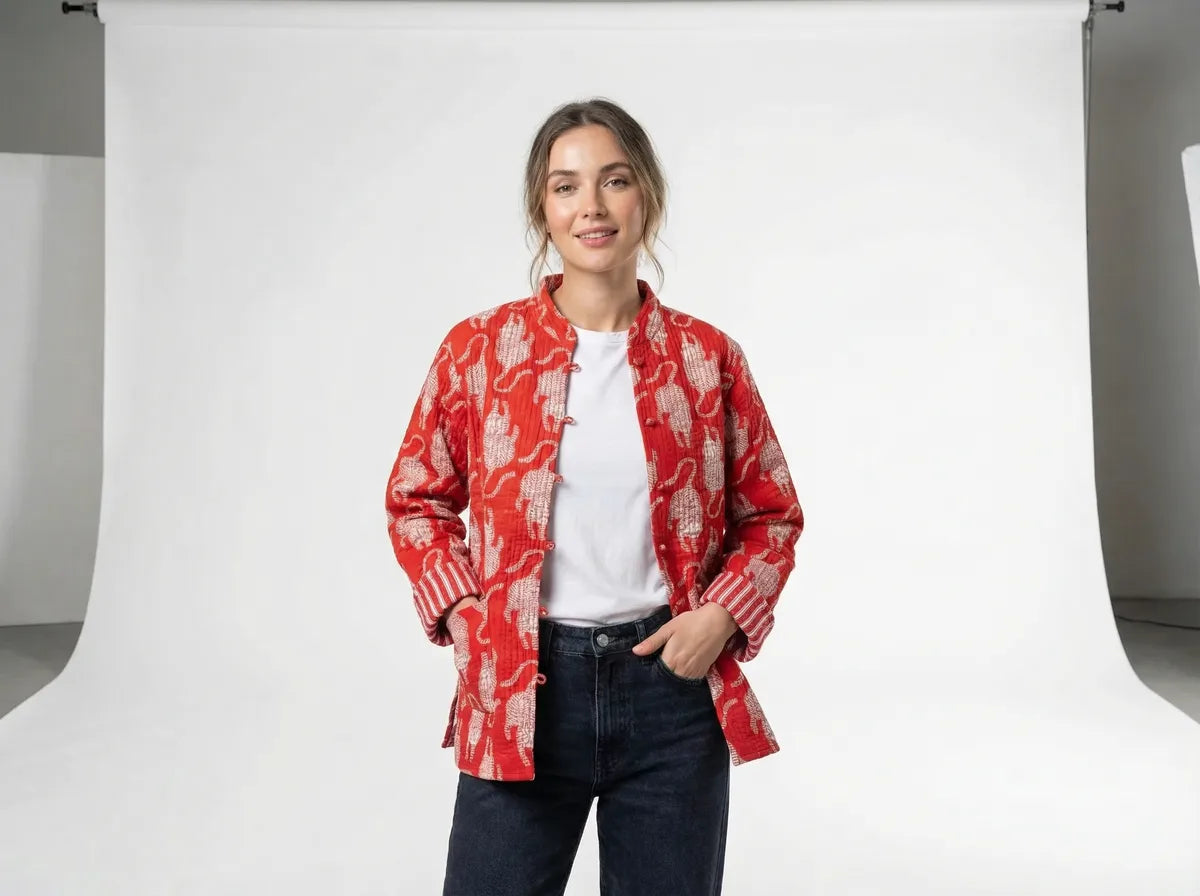 Crimson Safari Quilted Jacket-4