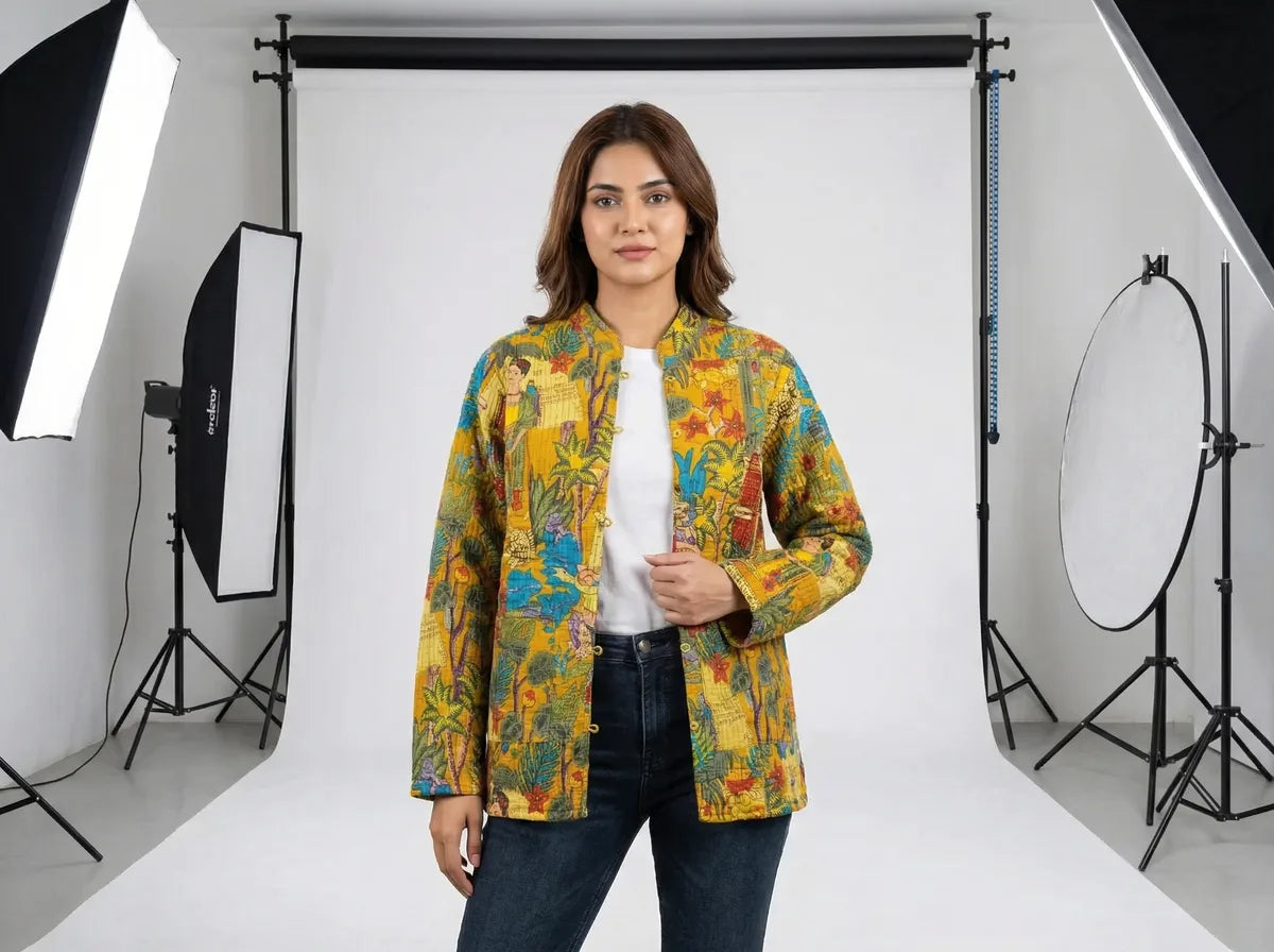 Golden Eden Story Quilted Jacket-zoom-3