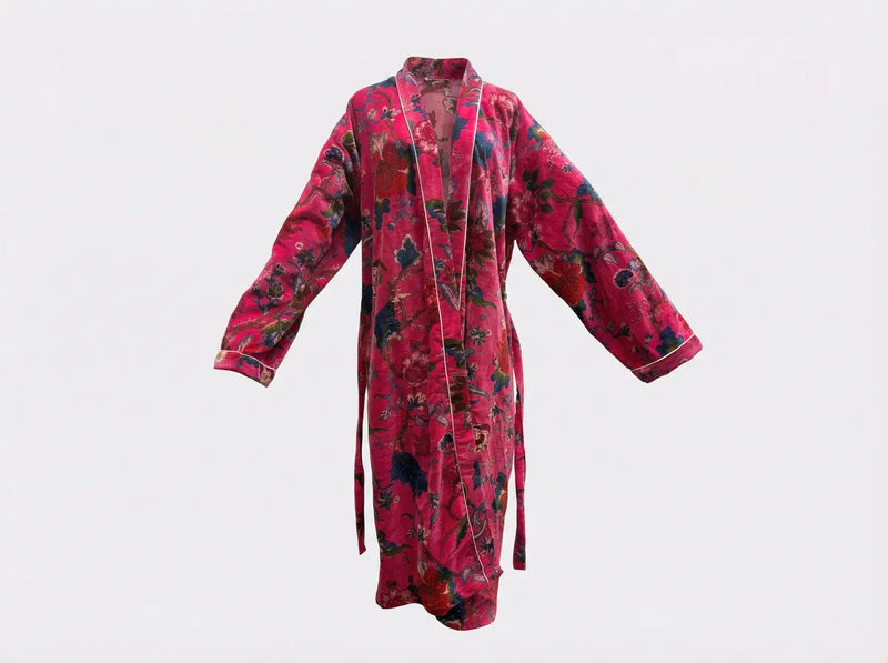 Crimson Garden Velvet Robe-zoom-
