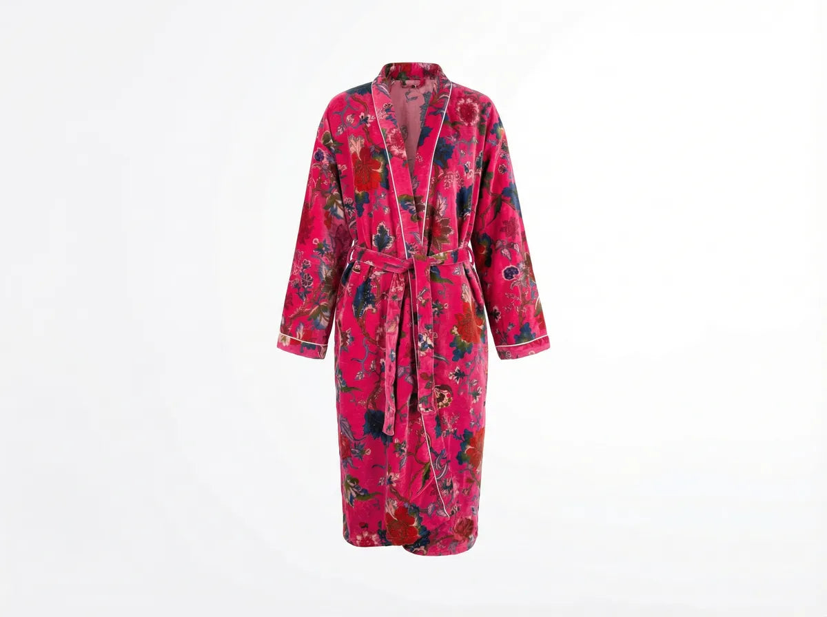 Crimson Garden Velvet Robe-2