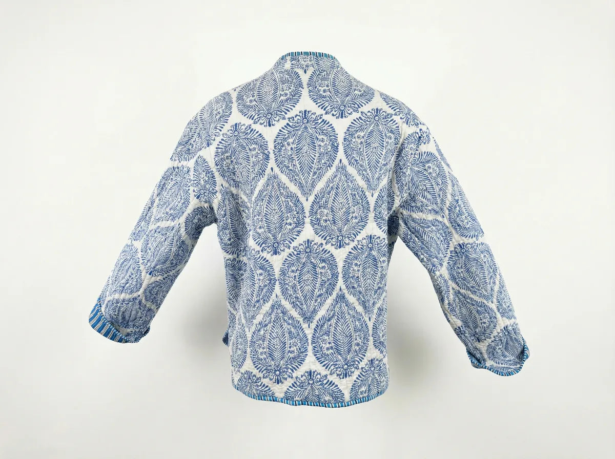 Azure Paisley Quilted Jacket-zoom-2