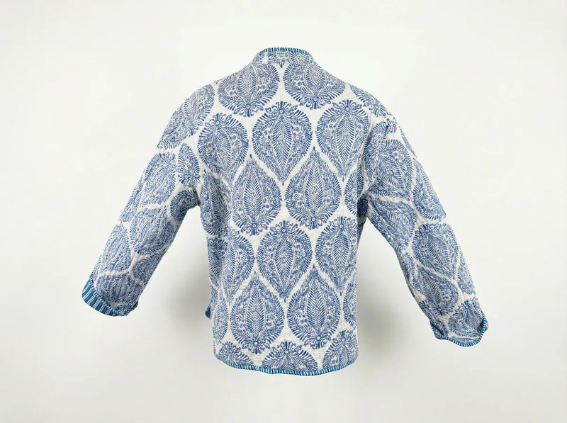 Azure Paisley Quilted Jacket-zoom-