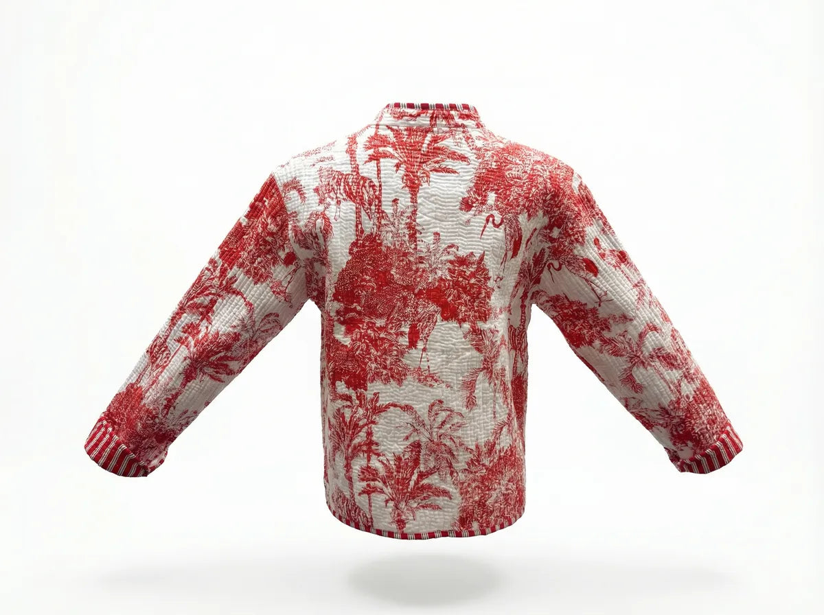 Crimson Coast Toile Quilted Jacket