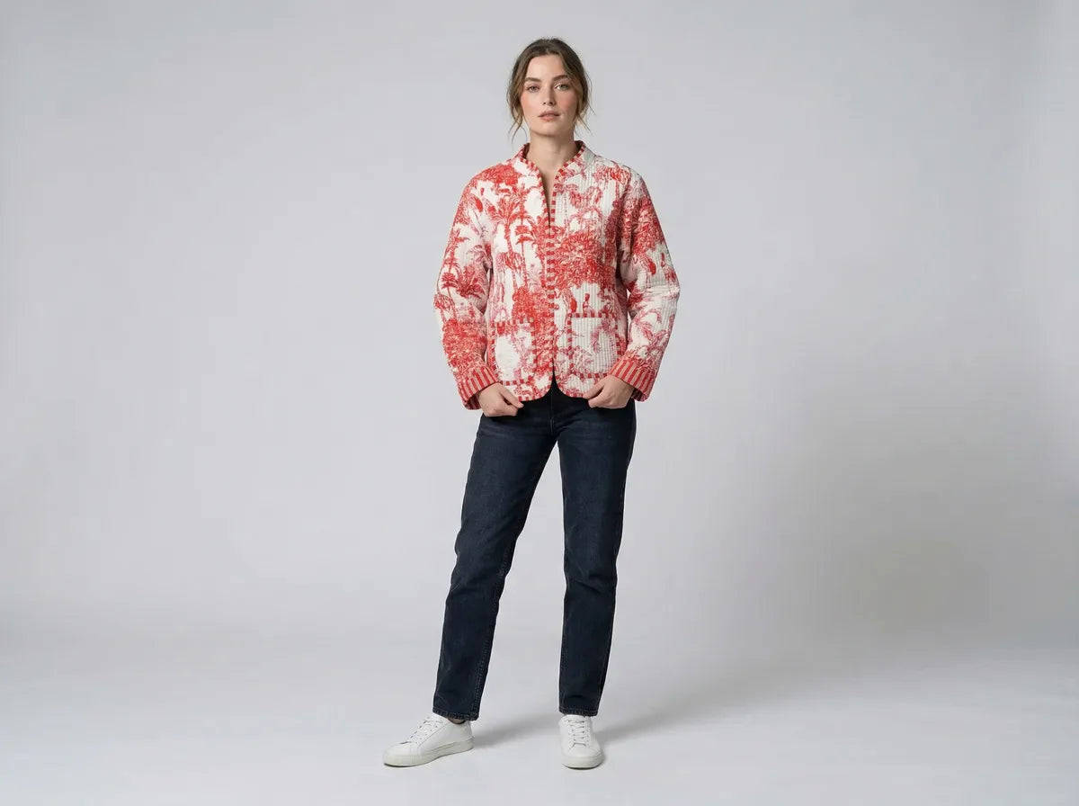 Crimson Coast Toile Quilted Jacket-3