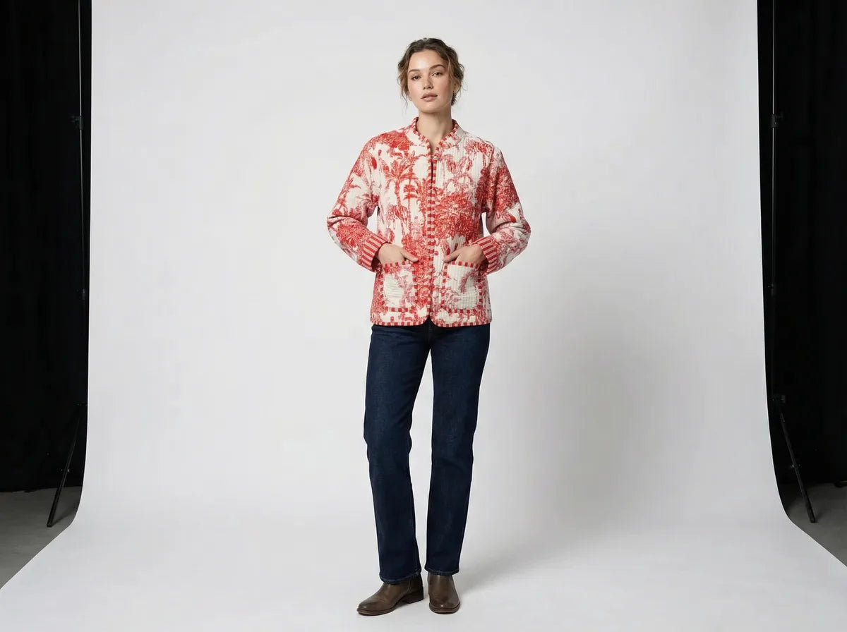 Crimson Coast Toile Quilted Jacket-zoom-4