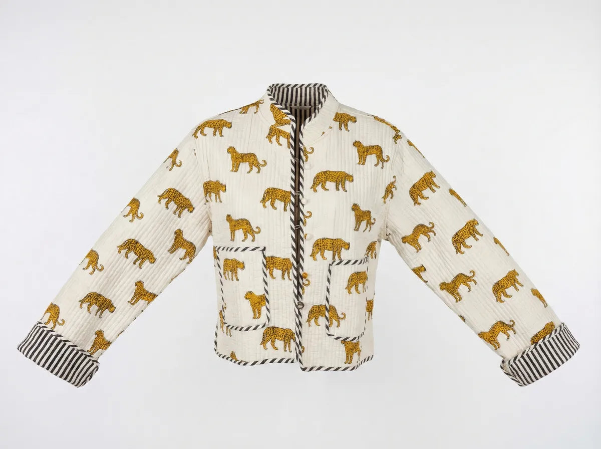 Golden Leopard Quilted Jacket
