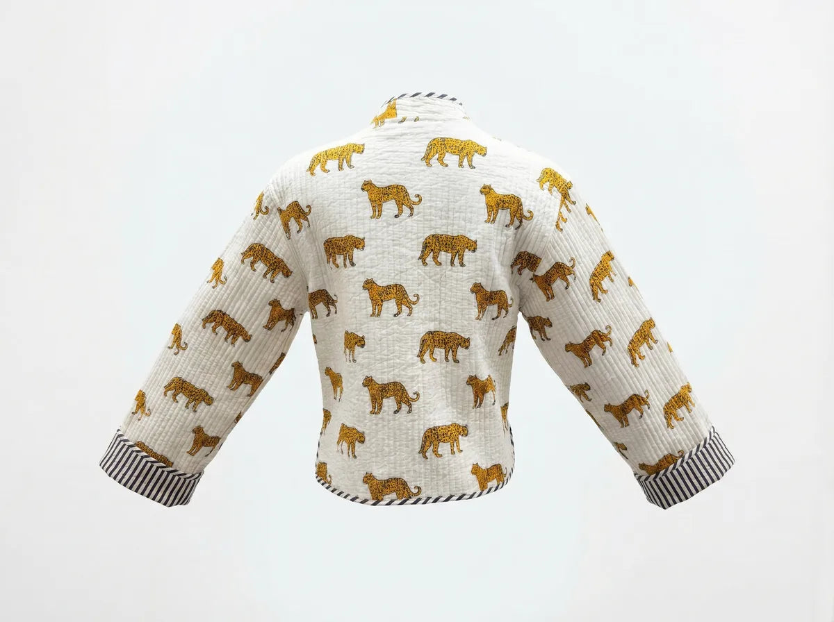 Golden Leopard Quilted Jacket