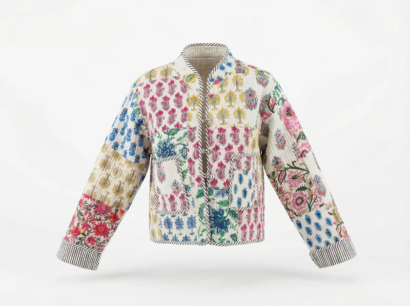 Patchwork Quilted Jacket-zoom-