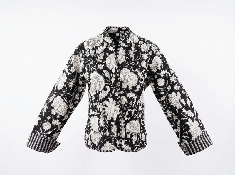 Noir Botanica Quilted Jacket-zoom-