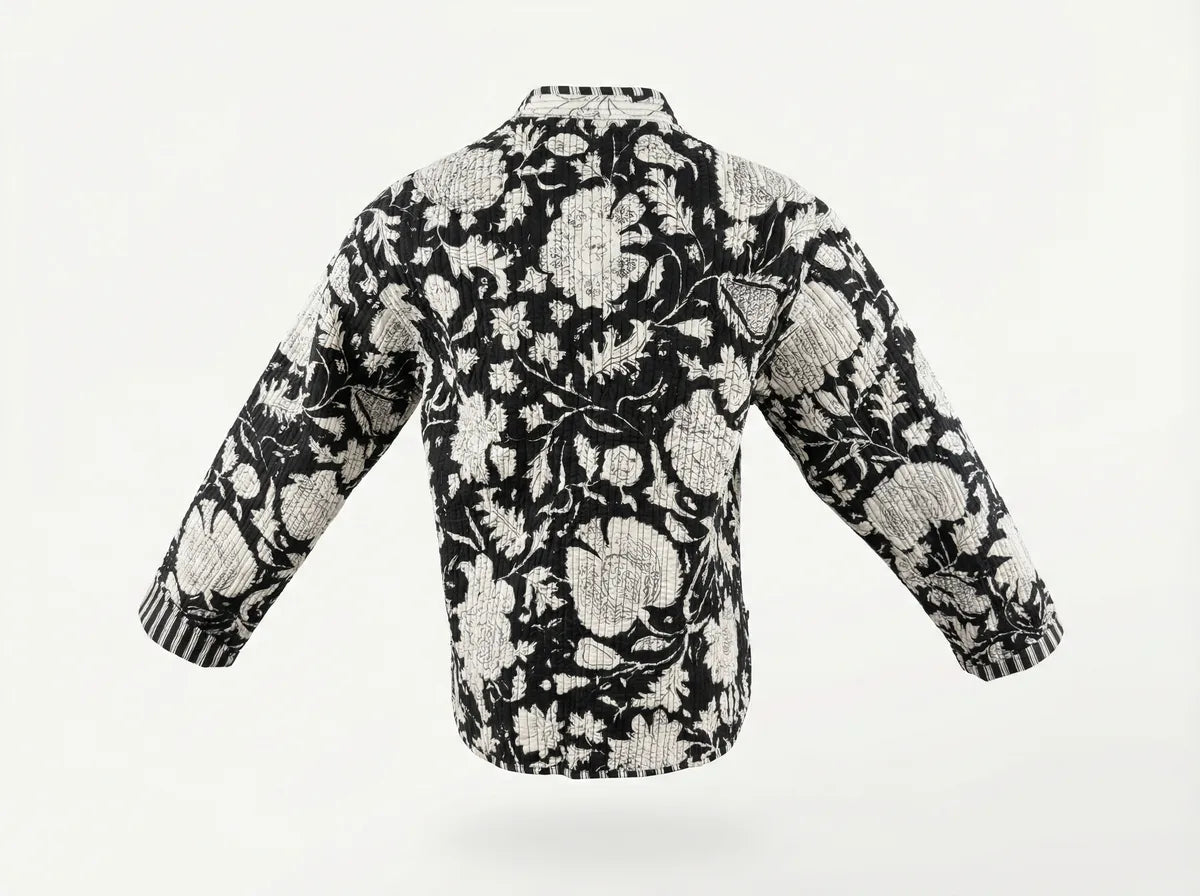 Noir Botanica Quilted Jacket-2