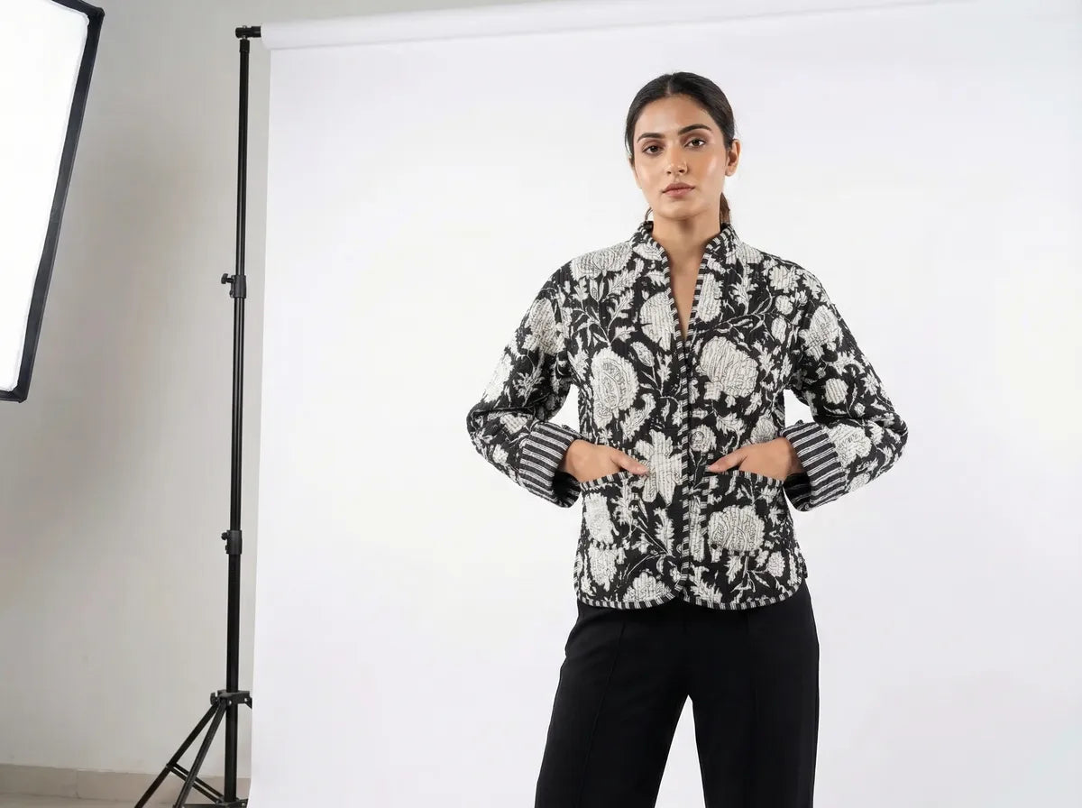Noir Botanica Quilted Jacket-zoom-3