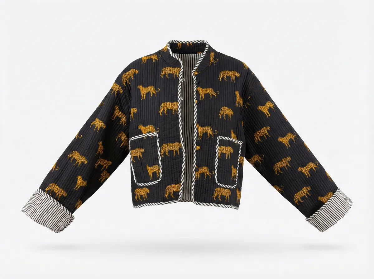 Midnight Leopard Quilted Jacket-zoom-1