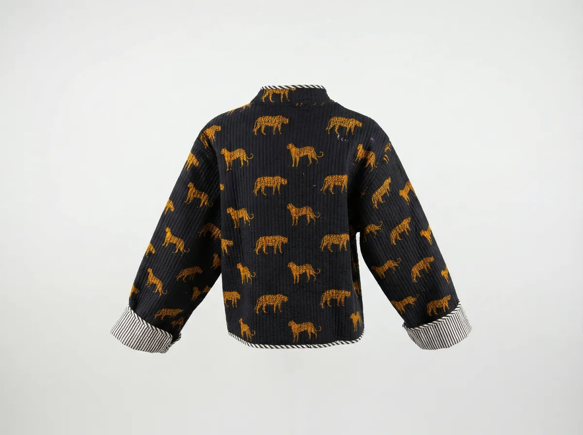 Midnight Leopard Quilted Jacket-zoom-2