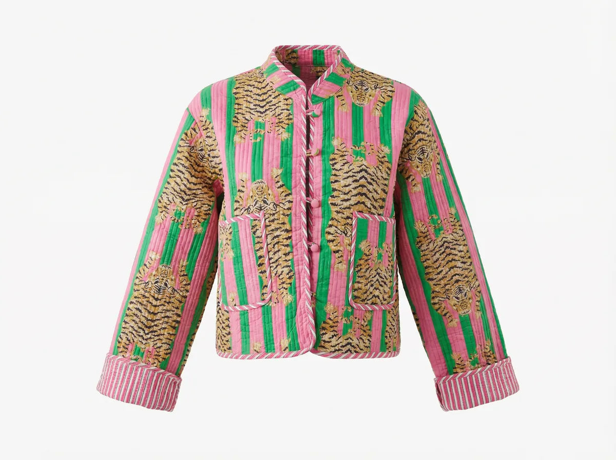Candy Stripe Tiger Quilted Jacket-zoom-1