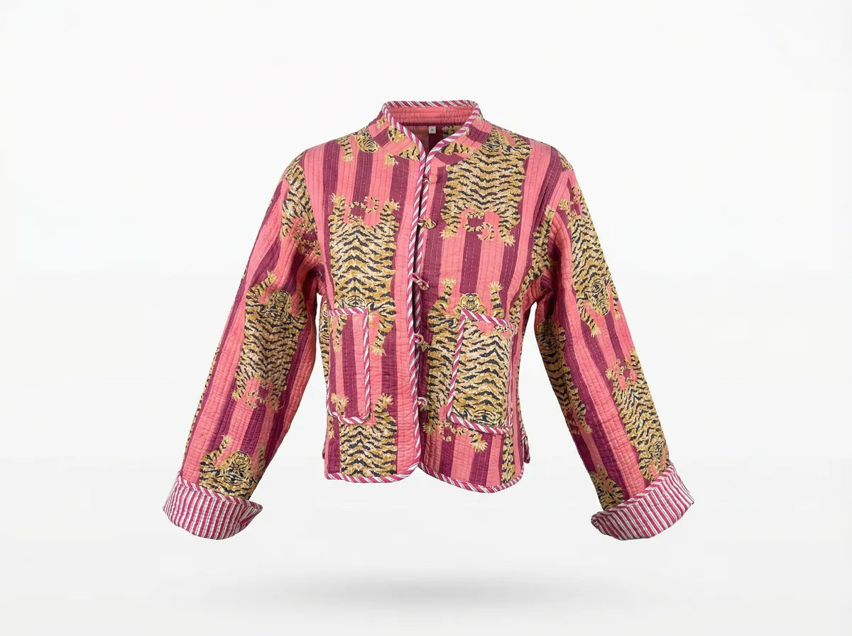 Rosewood Stripe Tiger Quilted Jacket-zoom-1