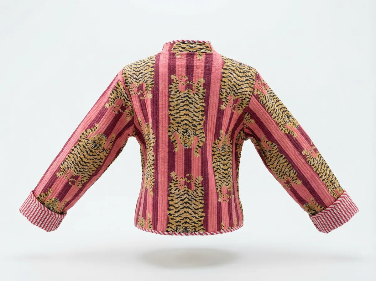 Rosewood Stripe Tiger Quilted Jacket-zoom-2