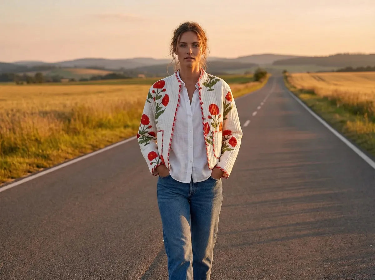 Scarlet Bloom Quilted Jacket-4