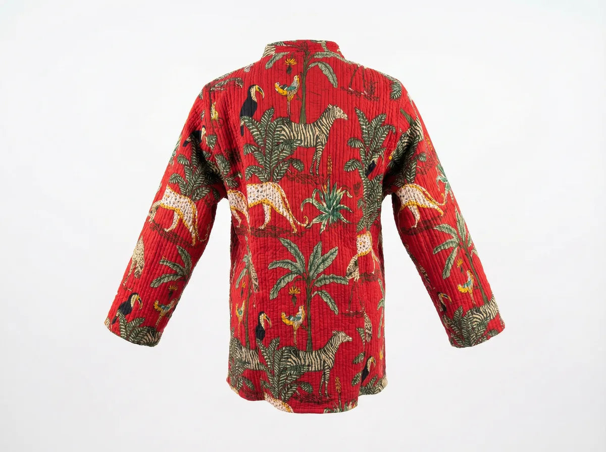 Crimson Jungle Quilted Jacket