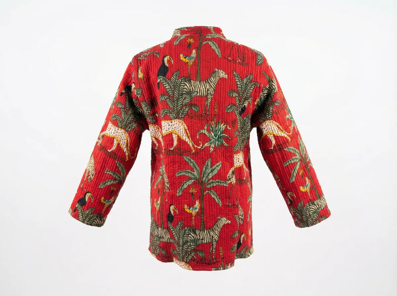 Crimson Jungle Quilted Jacket-zoom-