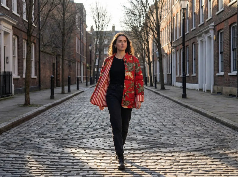 Crimson Jungle Quilted Jacket-zoom-