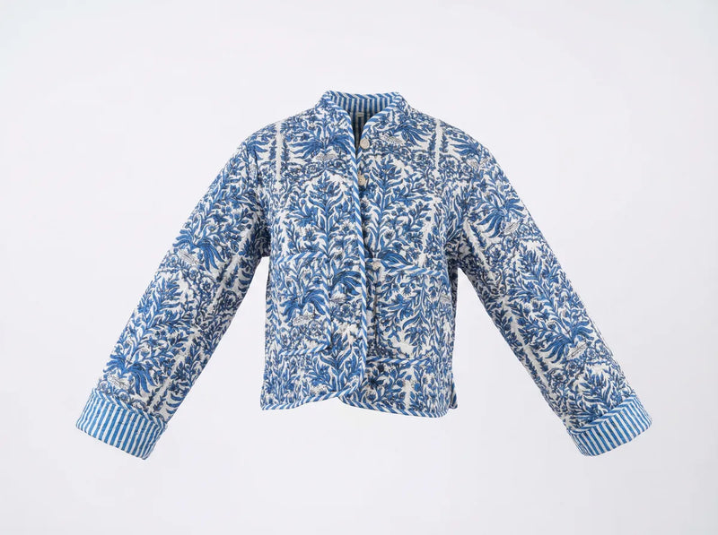 Coastal Blue Botanica Quilted Jacket-zoom-