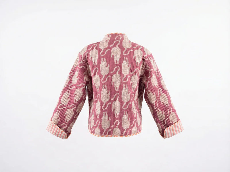 Dusty Rose Leopard Quilted Jacket-zoom-