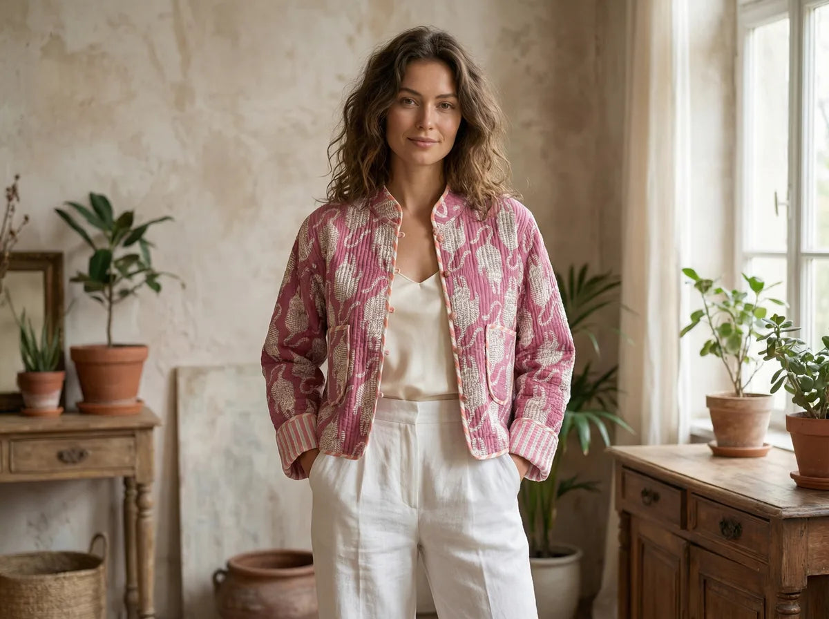Dusty Rose Leopard Quilted Jacket-zoom-3