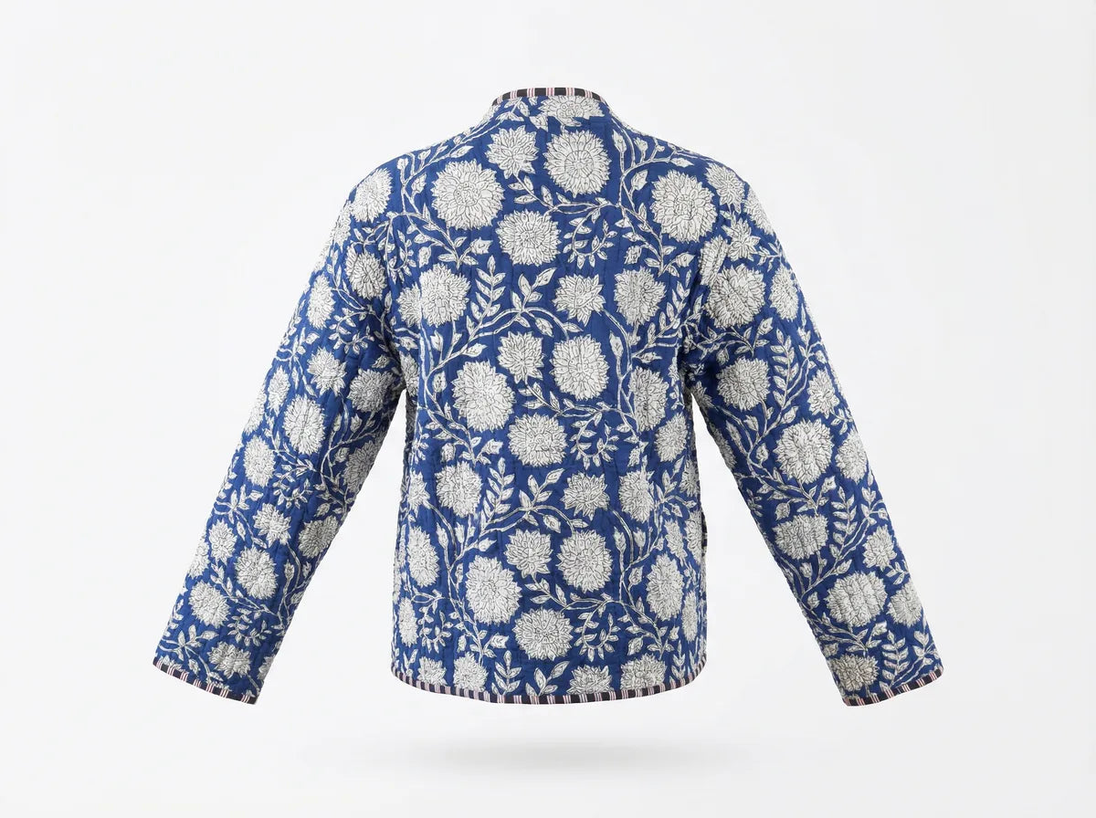 Indigo Blossom Quilted Jacket