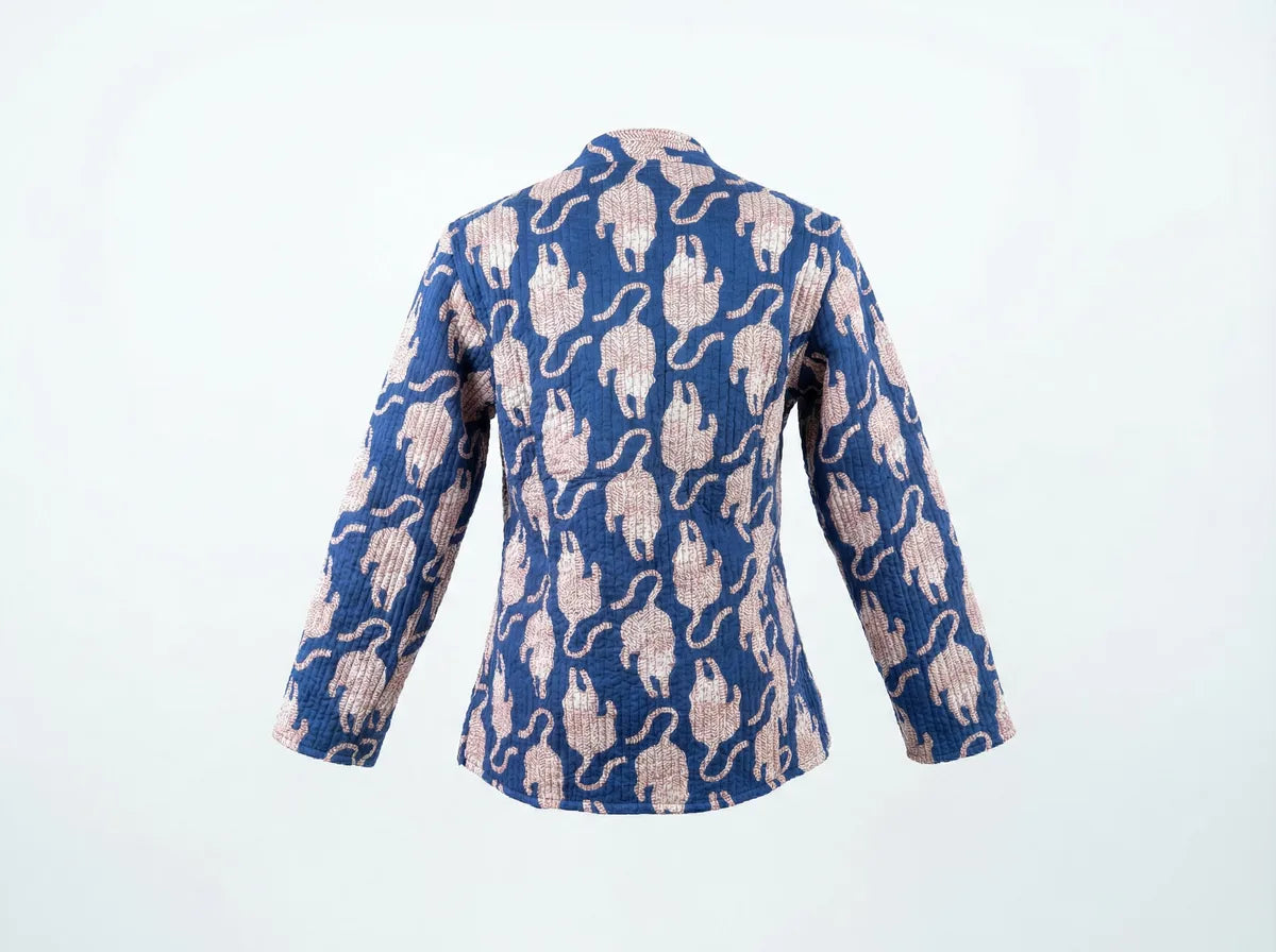 Midnight Mauve Leopard Quilted Jacket