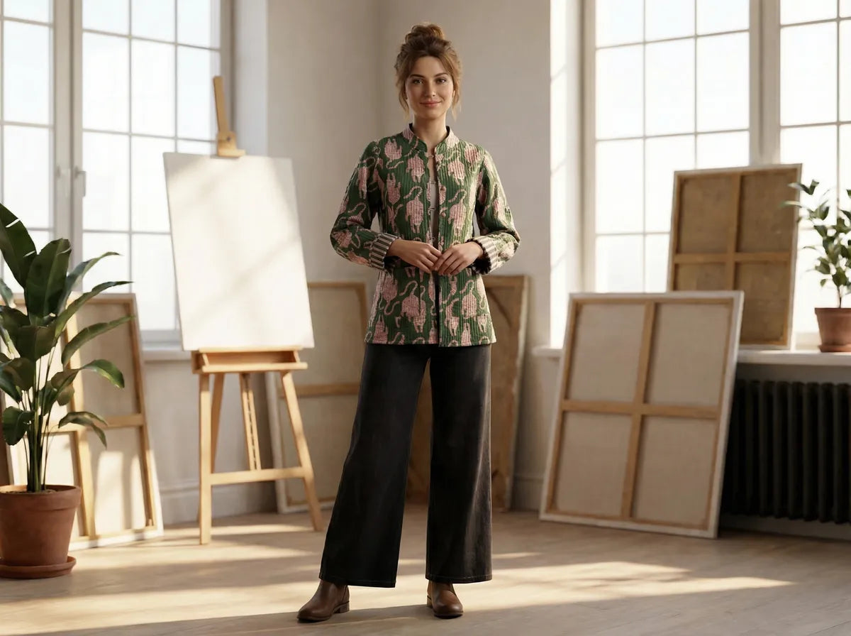 Emerald Leopard Quilted Jacket-zoom-4