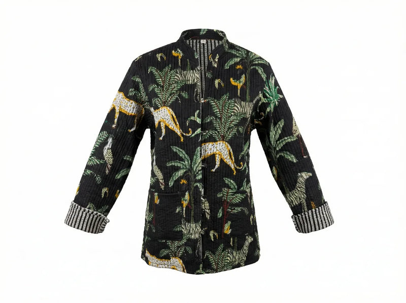 Midnight Jungle Quilted Jacket-zoom-