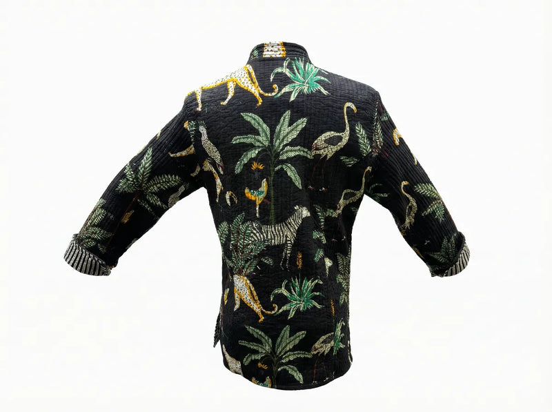 Midnight Jungle Quilted Jacket-zoom-