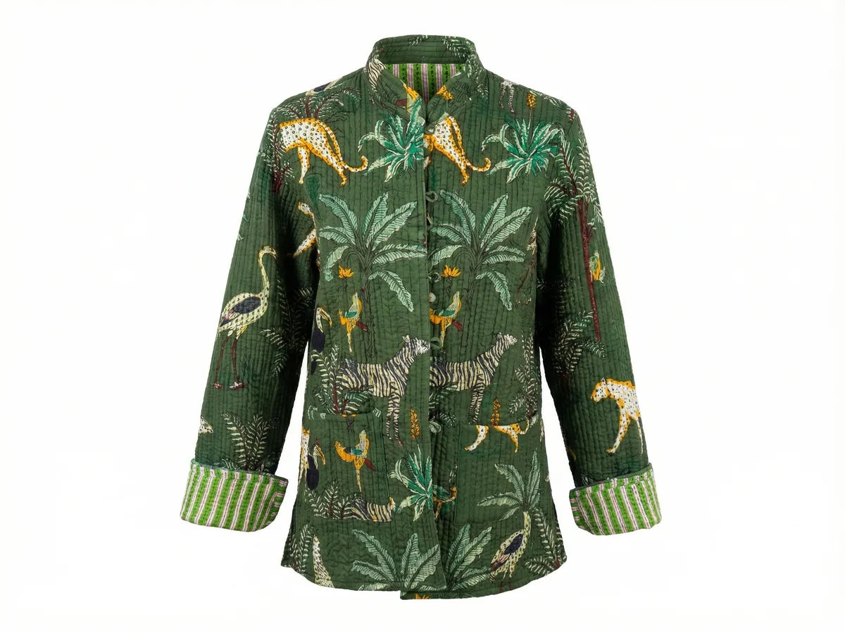 Emerald Safari Quilted Jacket-zoom-1