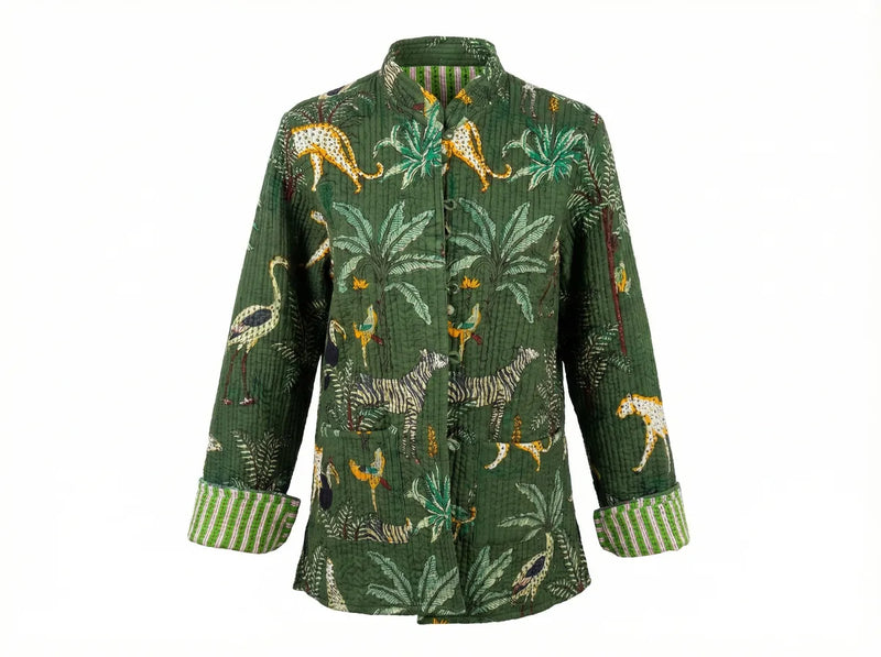 Emerald Safari Quilted Jacket-zoom-