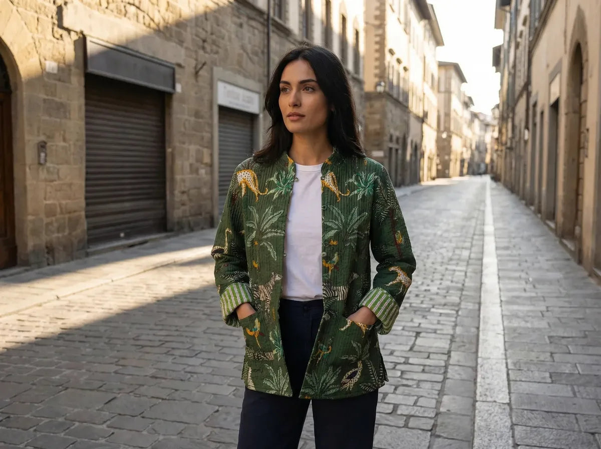 Emerald Safari Quilted Jacket-zoom-4