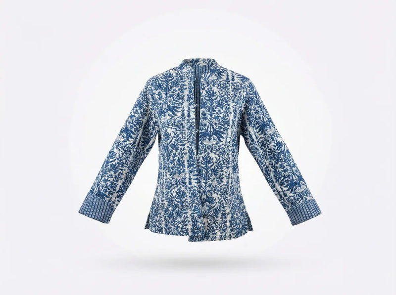 Indigo Garden Quilted Jacket-zoom-