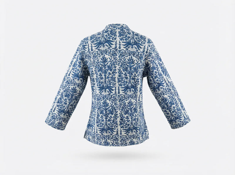 Indigo Garden Quilted Jacket-zoom-