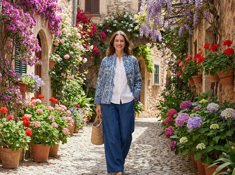 Indigo Garden Quilted Jacket-zoom-
