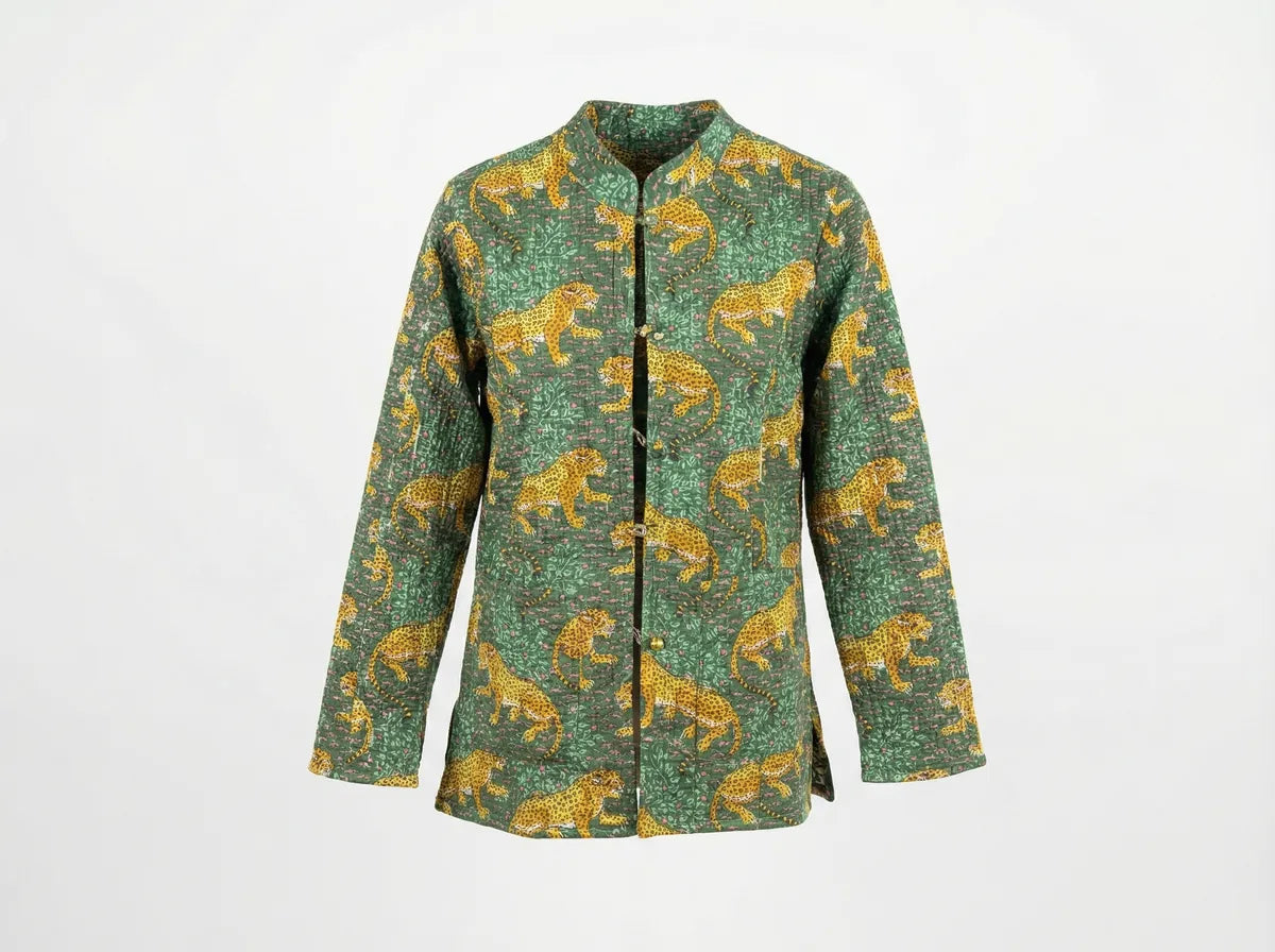 Golden Leopard Quilted Jacket