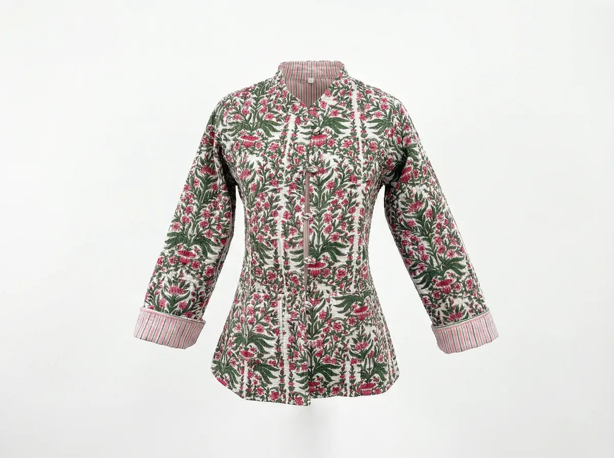 Blush Vine Quilted Jacket-1