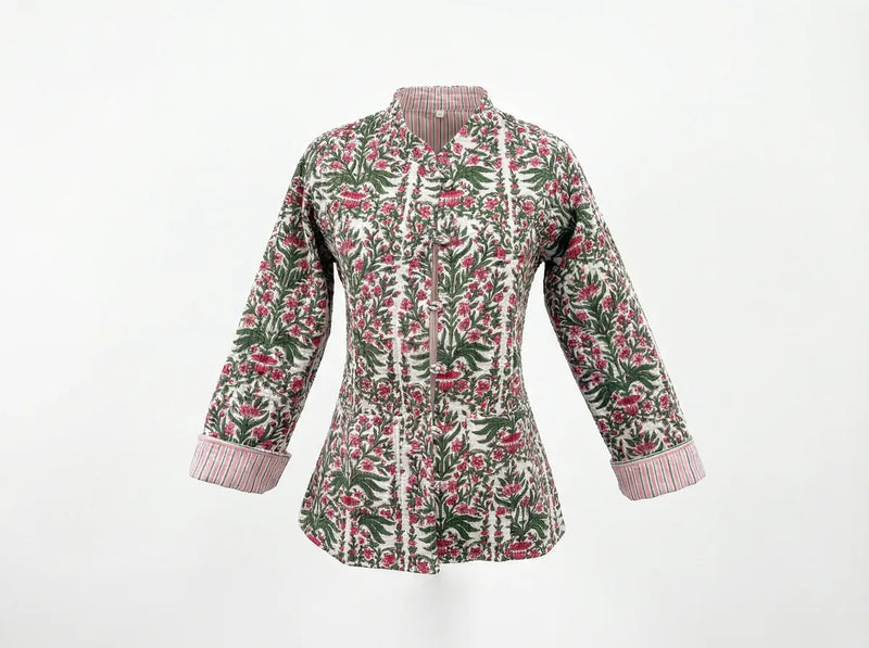 Blush Vine Quilted Jacket-zoom-