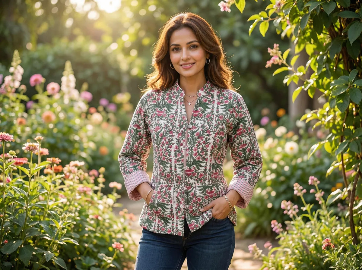 Blush Vine Quilted Jacket-4